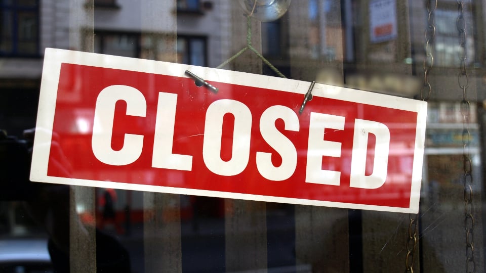 closed sign in window